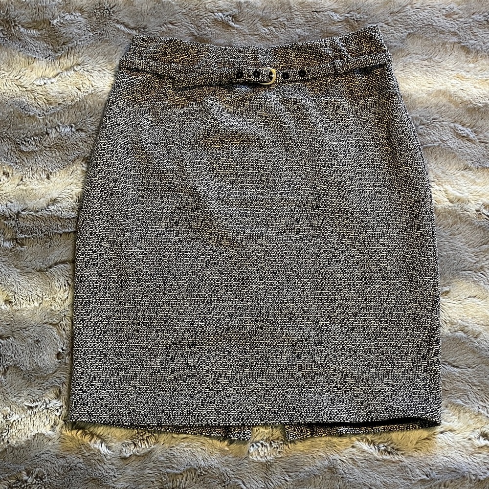 Express Navy and White Tweed Pencil Skirt